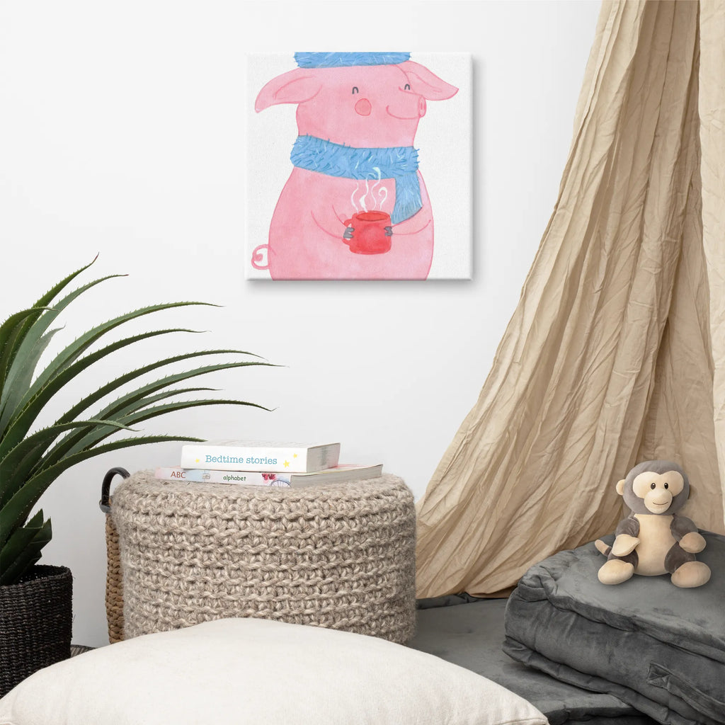 Canvas picture Pig Mulled wine Kunstdruck, Leinwand, Weihnachtsdeko, Winter, Nikolaus, Advent, Heiligabend, Wintermotiv, Weihnachten, Punsch, Weihnachtsmarkt, Glühschwein, Glühwein