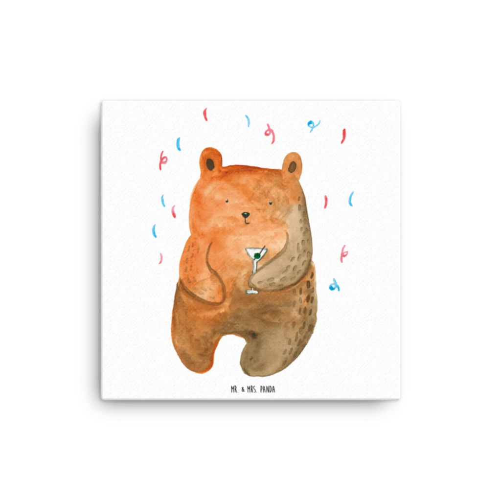 Leinwand Bild Bär Party Leinwand, Kunstdruck, Teddybär, Teddy, Bär, Lustig, Mitbringsel, Geburtstagsgeschenk, Abfeiern, Geschenk, Geburtstag, Party, Feiern, Gute Laune