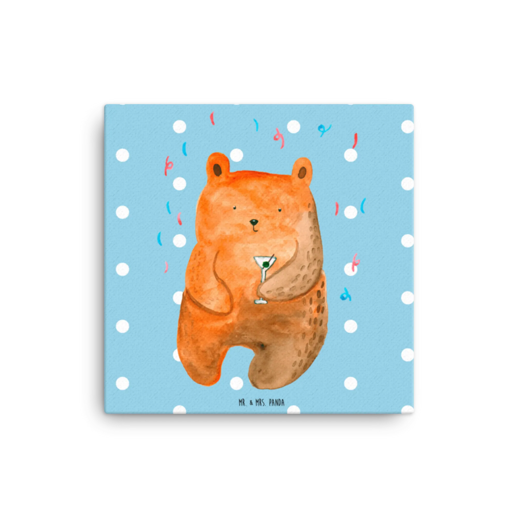 Leinwand Bild Bär Party Leinwand, Kunstdruck, Teddybär, Teddy, Bär, Lustig, Mitbringsel, Geburtstagsgeschenk, Abfeiern, Geschenk, Geburtstag, Party, Feiern, Gute Laune
