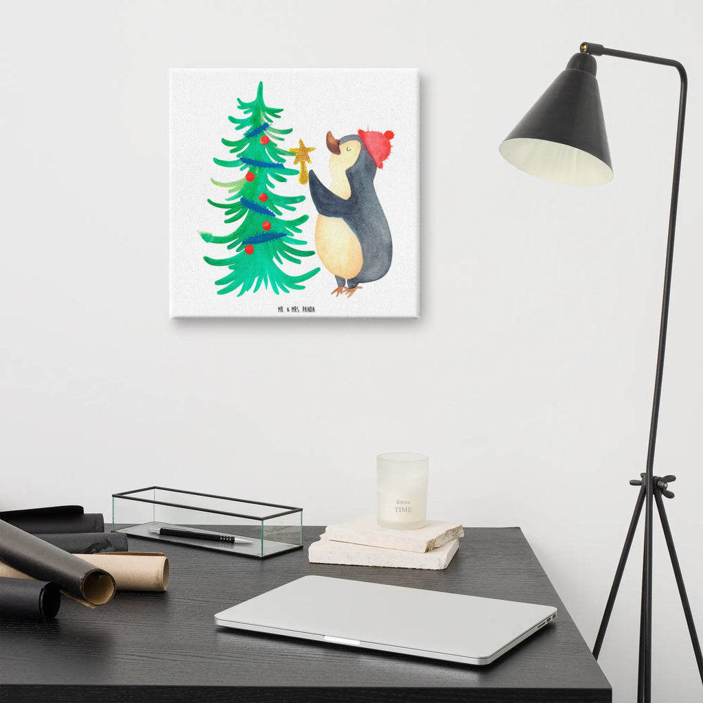 Canvas picture penguin Christmas tree Kunstdruck, Leinwand, Weihnachtsdeko, Winter, Nikolaus, Advent, Heiligabend, Wintermotiv, Weihnachten, Pinguin