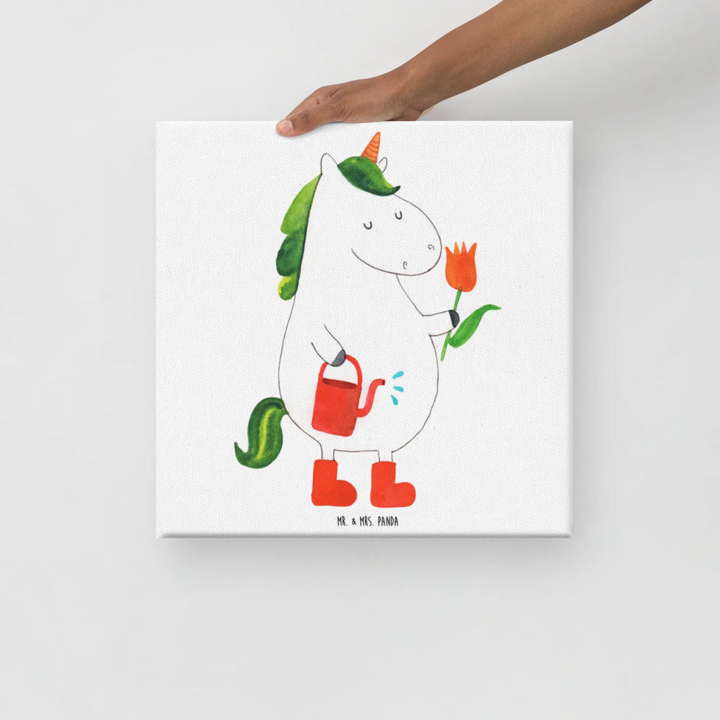Canvas picture unicorn gardener Leinwand, Bild, Kunstdruck, Wanddeko, Dekoration, Einhorn, Einhörner, Einhorn Deko, Unicorn, Luftballon, Gießkanne, Giesskanne, Lebenslust, Freude, Blume, Freundin, Garten, Stiefel