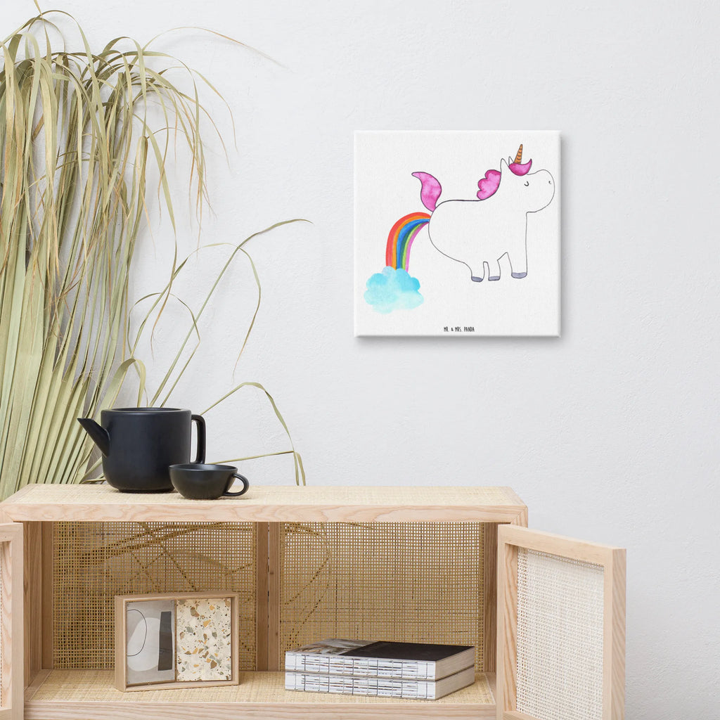 Leinwand Bild Einhorn Pupsend Kunstdruck, Leinwand, Unicorn, Einhorn, Einhorn Deko, Einhörner, Freundin, Erwachsenwerden, Glitzer, Einhornpower, Pups, Spaß, Lustig, Regenbogen