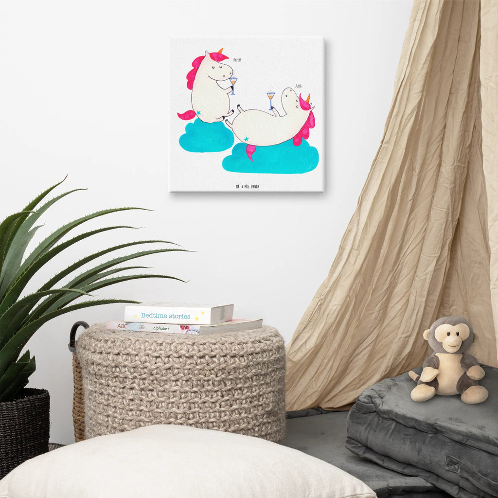 Leinwand Bild Einhörner Sekt Leinwand, Kunstdruck, Unicorn, Einhorn, Einhorn Deko, Einhörner, Freundinnen, BFF, Anstoßen, Party, Mädelsabend, Sekt, Beste, Korken, Spaß, Freundin