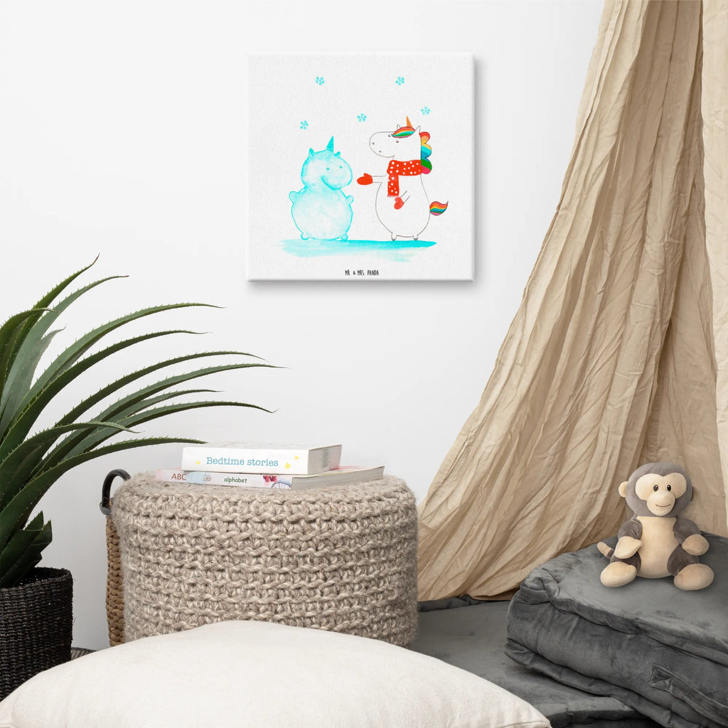 Canvas picture unicorn snowman Leinwand, Bild, Kunstdruck, Wanddeko, Dekoration, Einhorn, Einhörner, Einhorn Deko, Unicorn, Schneemann, Winter, Schnee, Kuchen, Weihnachten, kalt, Mütze, Handschuhe, X-Mas