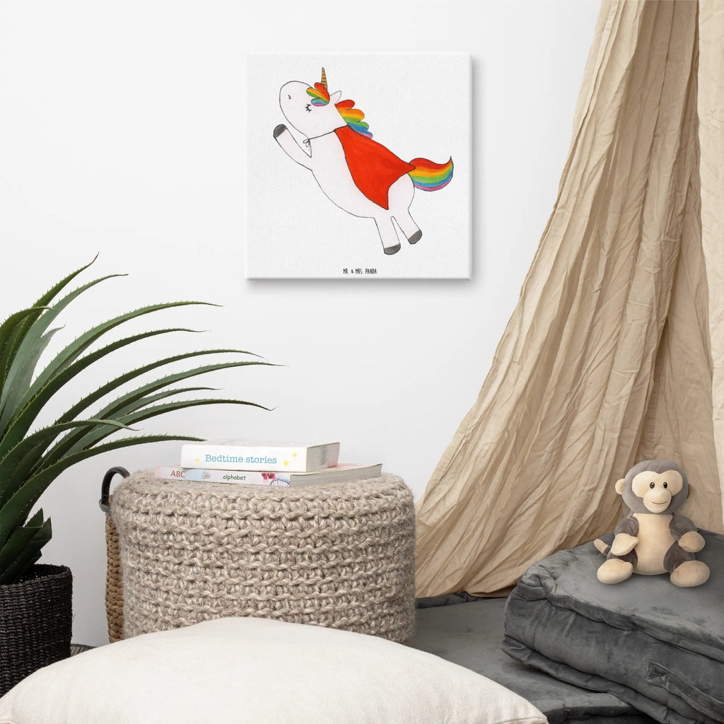 Leinwand Bild Einhorn Super Kunstdruck, Leinwand, Unicorn, Einhorn, Einhorn Deko, Einhörner, Traummann, Held, Geschenk, Girl, Superheld, Freundin, Mädchen