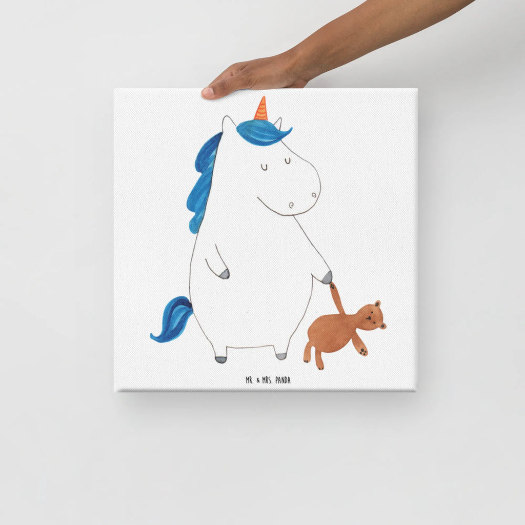 Leinwand Bild Einhorn Teddy Kunstdruck, Leinwand, Unicorn, Einhorn, Einhorn Deko, Einhörner, Bett, Single, Träumen, Freundin, Gute Nacht, schlafen, Singleleben