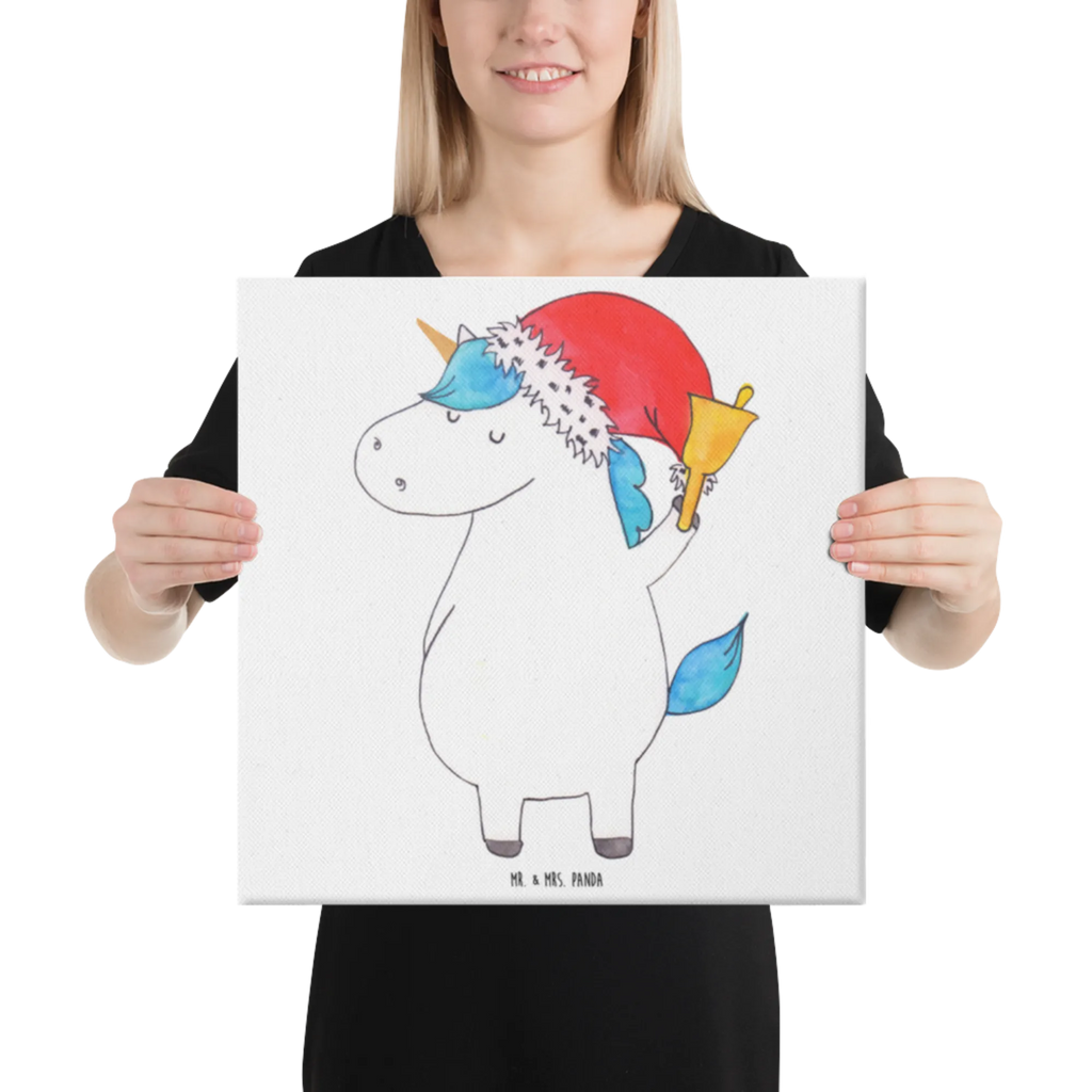 Leinwand Bild Einhorn Weihnachtsmann Kunstdruck, Leinwand, Unicorn, Einhorn, Einhorn Deko, Einhörner, Weihnachtsmann, Gin, Nikolaus, Wunschzettel, Weihnachten, Schoki, Feenstaub, Schokolade, Wunschliste