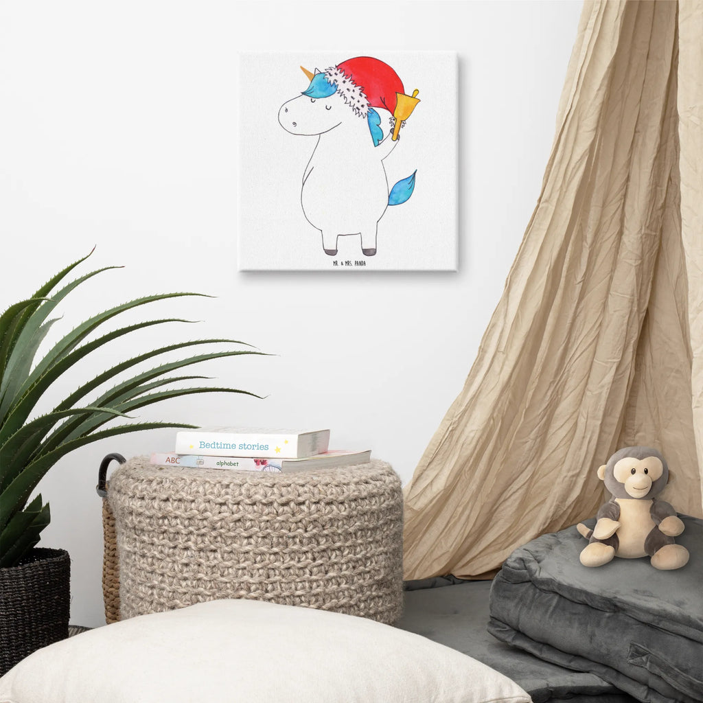 Leinwand Bild Einhorn Weihnachtsmann Kunstdruck, Leinwand, Unicorn, Einhorn, Einhorn Deko, Einhörner, Weihnachtsmann, Gin, Nikolaus, Wunschzettel, Weihnachten, Schoki, Feenstaub, Schokolade, Wunschliste