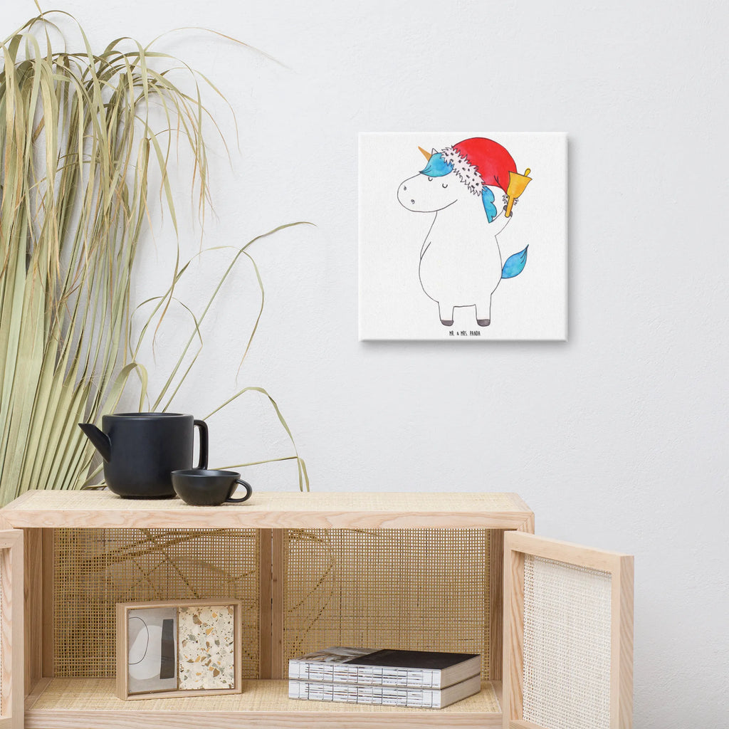 Leinwand Bild Einhorn Weihnachtsmann Kunstdruck, Leinwand, Unicorn, Einhorn, Einhorn Deko, Einhörner, Weihnachtsmann, Gin, Nikolaus, Wunschzettel, Weihnachten, Schoki, Feenstaub, Schokolade, Wunschliste