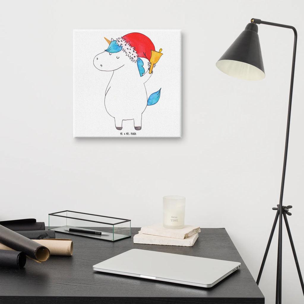 Leinwand Bild Einhorn Weihnachtsmann Kunstdruck, Leinwand, Unicorn, Einhorn, Einhorn Deko, Einhörner, Weihnachtsmann, Gin, Nikolaus, Wunschzettel, Weihnachten, Schoki, Feenstaub, Schokolade, Wunschliste
