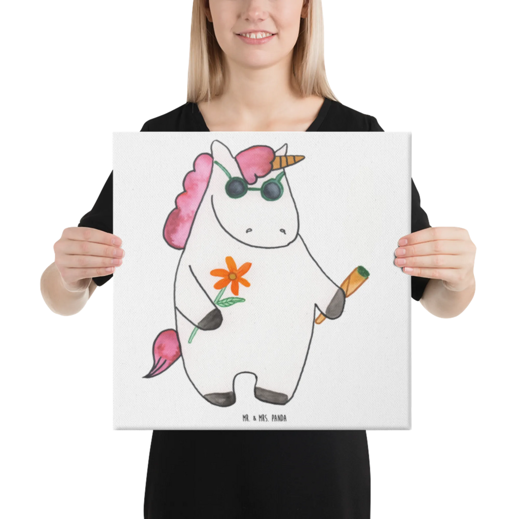 Leinwand Bild Einhorn Woodstock Kunstdruck, Leinwand, Unicorn, Einhorn, Einhorn Deko, Einhörner, Party, Joint, Alkohol, Kiffen, Zigarette, Spaß. Lustig, Witzig, Woodstock