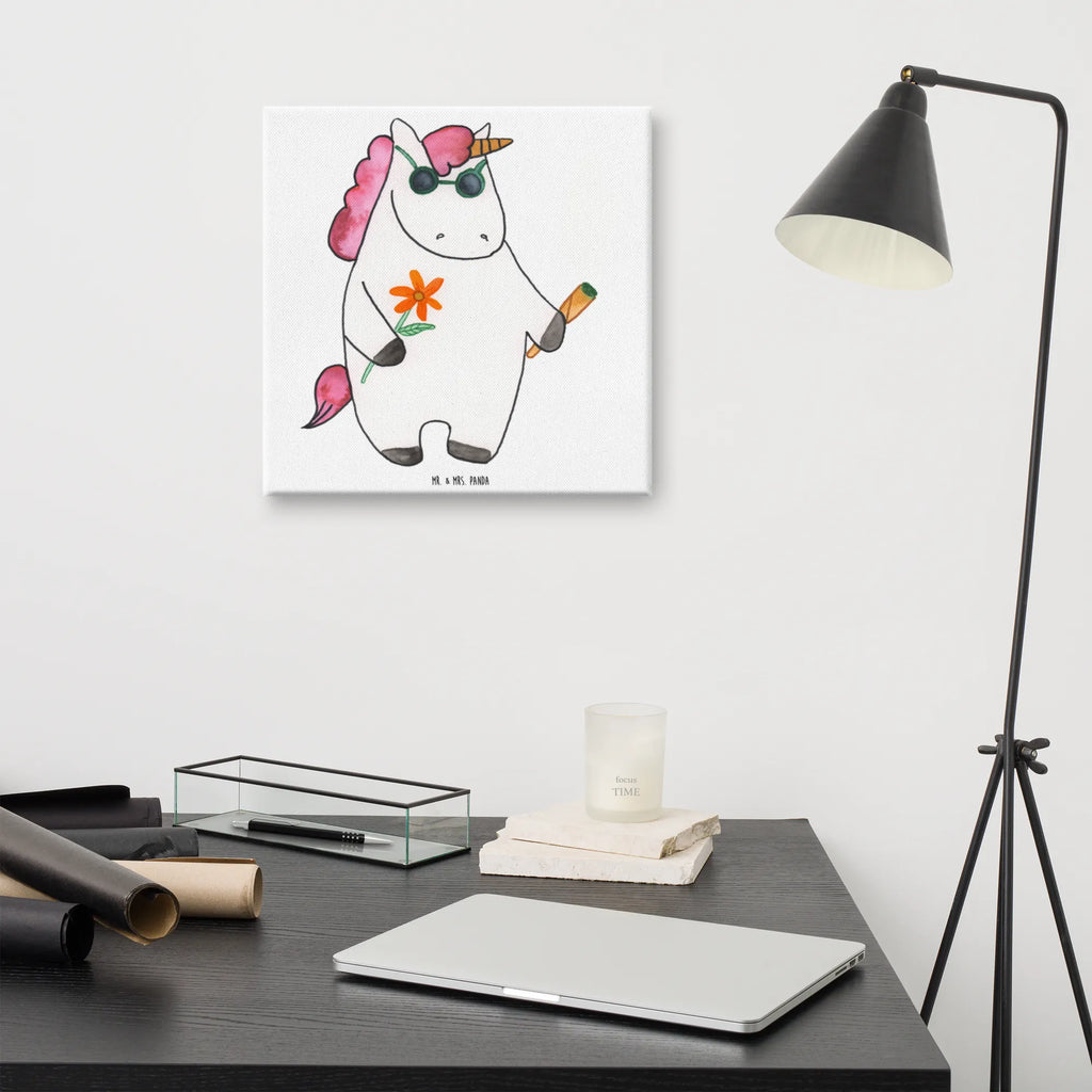 Leinwand Bild Einhorn Woodstock Kunstdruck, Leinwand, Unicorn, Einhorn, Einhorn Deko, Einhörner, Party, Joint, Alkohol, Kiffen, Zigarette, Spaß. Lustig, Witzig, Woodstock