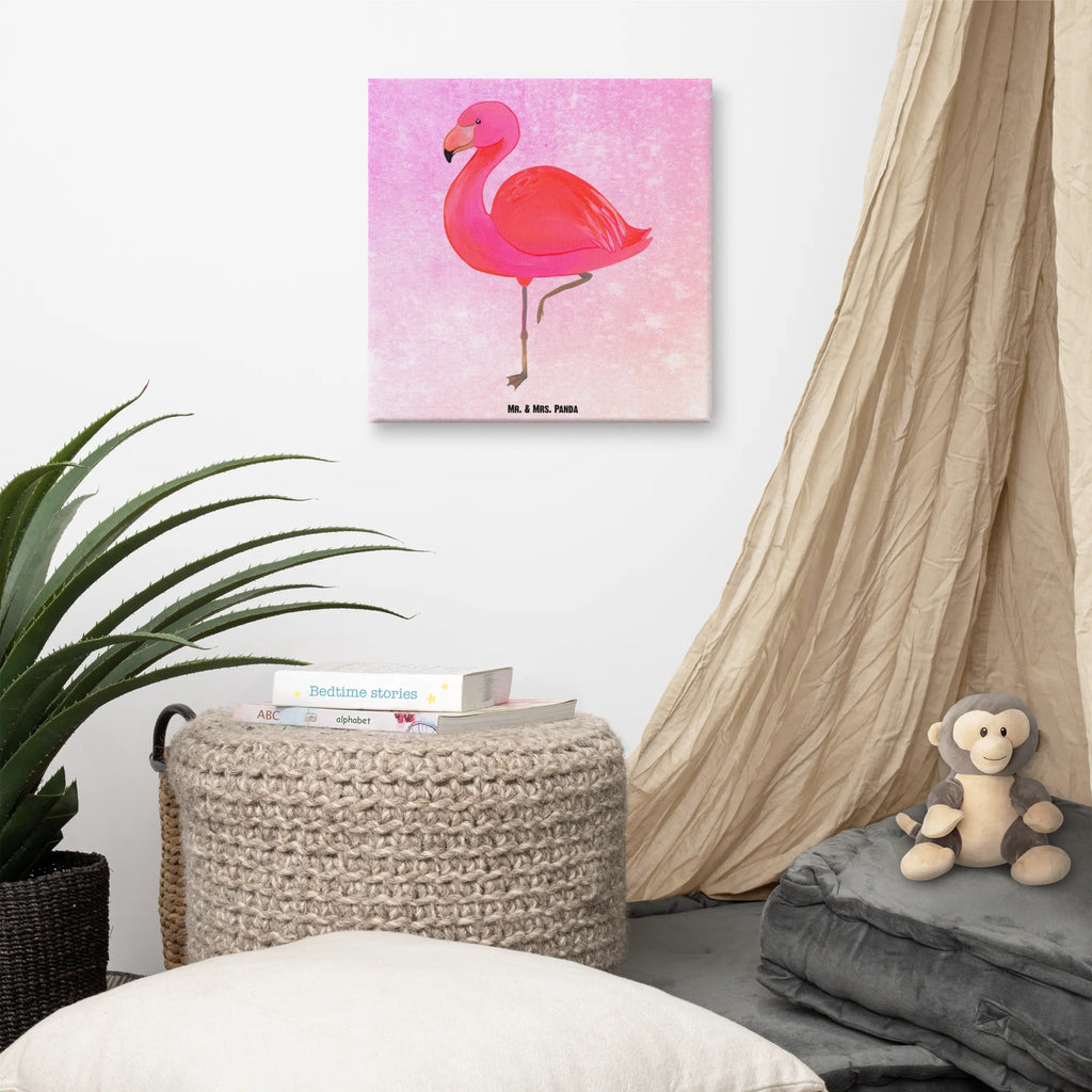 Leinwand Bild Flamingo Classic Leinwand, Kunstdruck, Flamingo, Stolz, Geschwister, Freundin, Selbstliebe, Ich, für Mich, Freundinnen, Sohn, Einzigartig, Außenseiter, Spruch, Tochter