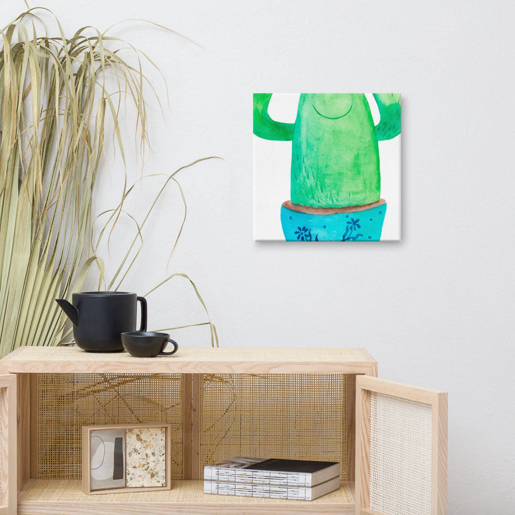 Canvas picture cactus happy Dekoration, Kunstdruck, Leinwand, Bild, Wanddeko, Kaktus, Kakteen, Motivation, Familie, Kollegin, Büro, Mutter, Ausbildung, Neustart, lustig, Freundin, Büroalltag, Spruch, Kindersicherung, Kollege