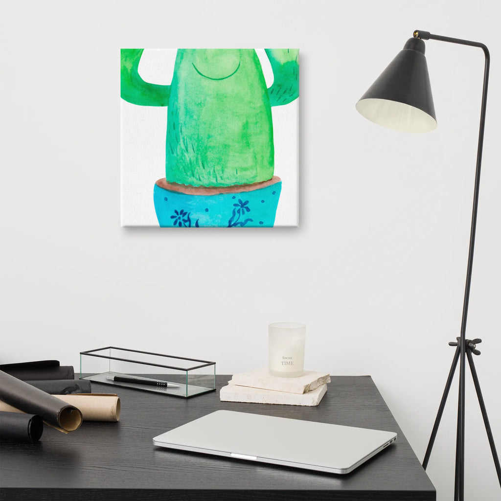 Canvas picture cactus happy Dekoration, Kunstdruck, Leinwand, Bild, Wanddeko, Kaktus, Kakteen, Motivation, Familie, Kollegin, Büro, Mutter, Ausbildung, Neustart, lustig, Freundin, Büroalltag, Spruch, Kindersicherung, Kollege