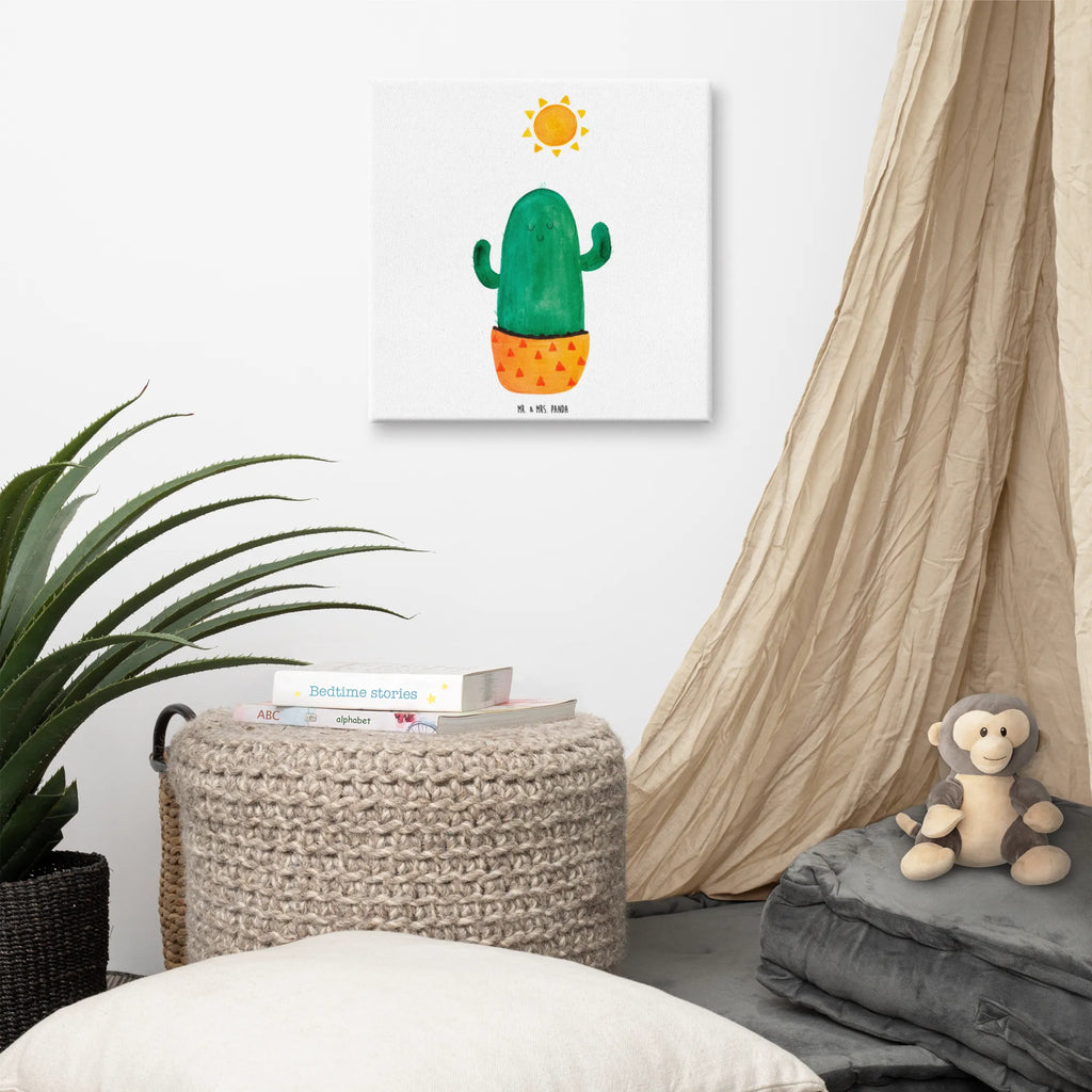 Leinwand Bild Kaktus Sonne