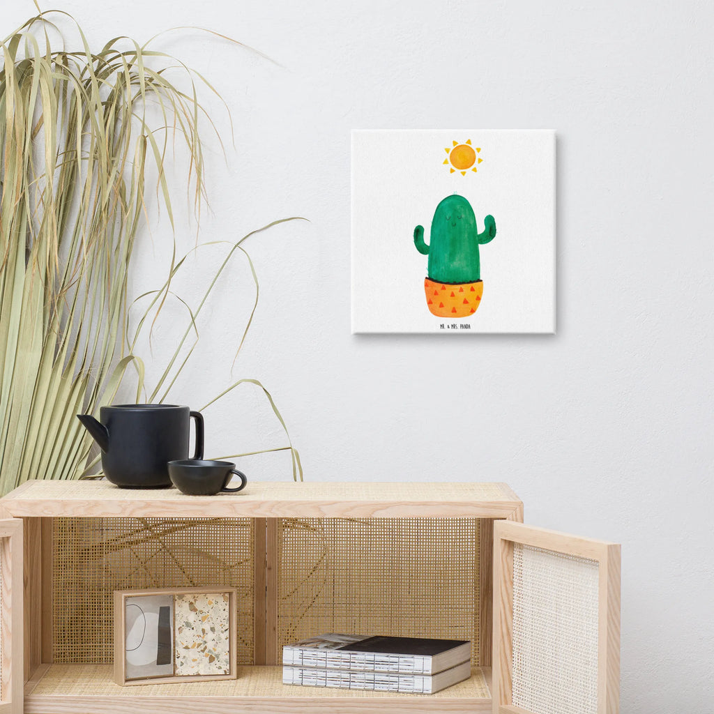 Leinwand Bild Kaktus Sonne