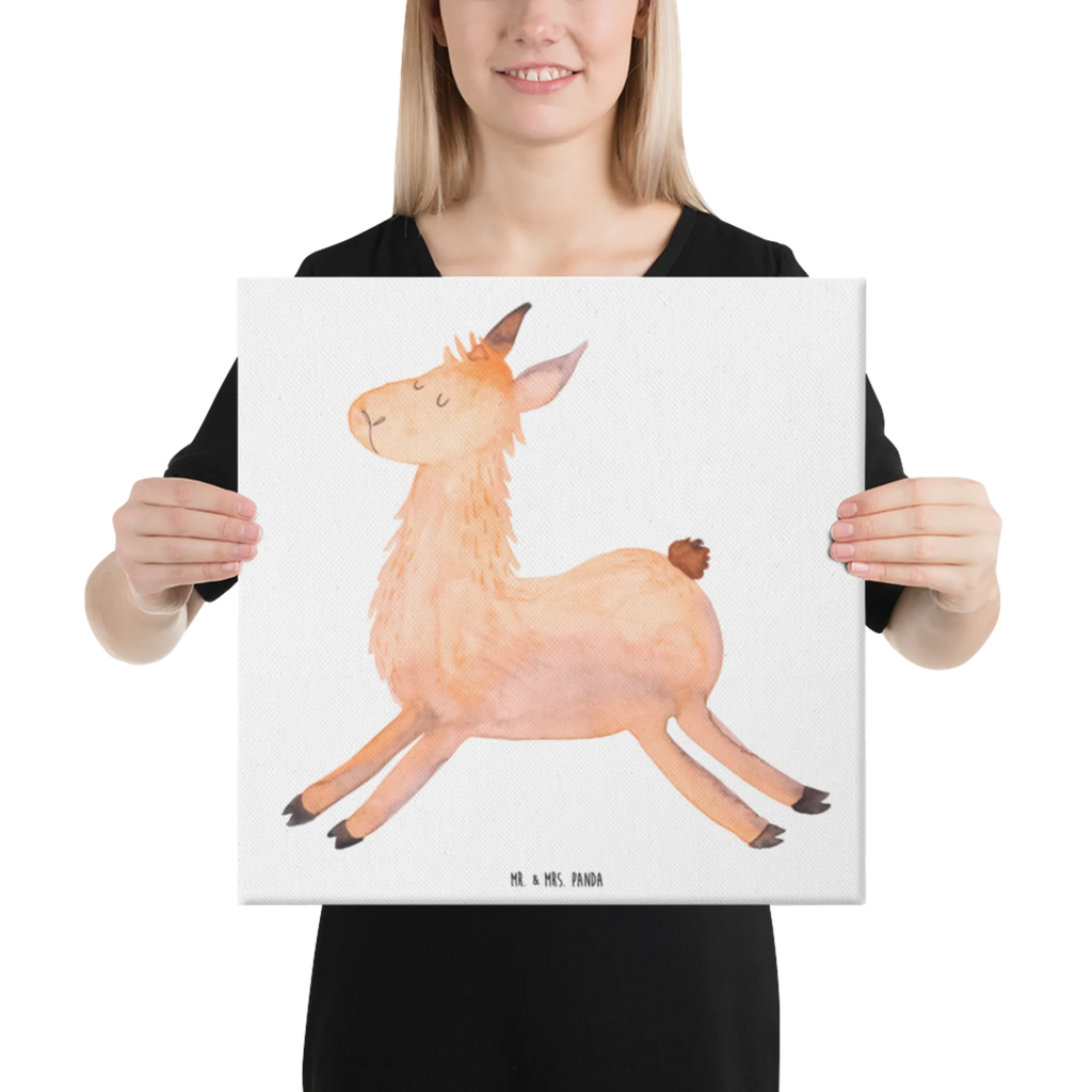 Leinwand Bild Lama springend Kunstdruck, Leinwand, Lama, Alpaka, Start, Glück, Liebeskummer, Guten Morgen, Neustart, Fröhlich, Lieblingstag, Lamas, Abitur, Prüfung, Freundin, Happy Day