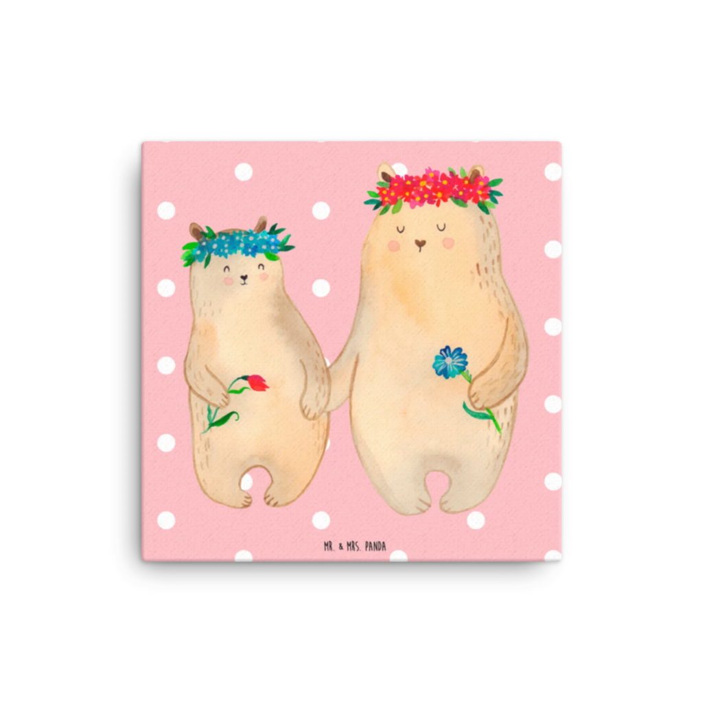 Leinwand Bild Bären mit Blumenkranz Kunstdruck, Bild, Leinwand, Wanddeko, Mama, Schwester, Opa, Bruder, Vatertag, Oma, Muttertag, Familie, Papa, Vorbild, Lieblingsmensch, beste Mutter, Kind, Bären, weltbeste Mama, Bär, Geschenk Mama. Muttertag, Lieblingsmama, Mutti, Tochter, Töchter, Mami, Mutter, Family, Kinder