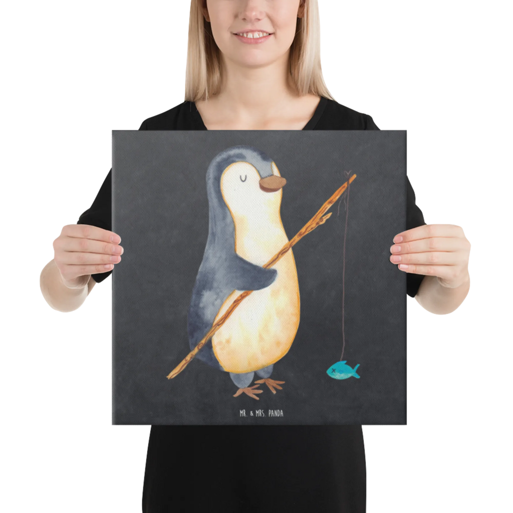 Canvas picture Penguin angler Kunstdruck, Leinwand, Pinguin, Angler, Tagesplan, Freundinnen, Wochenende, Motivation, Neustart, Hobby, Angeln, Tagträume, Geschenkidee, Planer, Plan, Pinguine, Urlaub, Geschenk