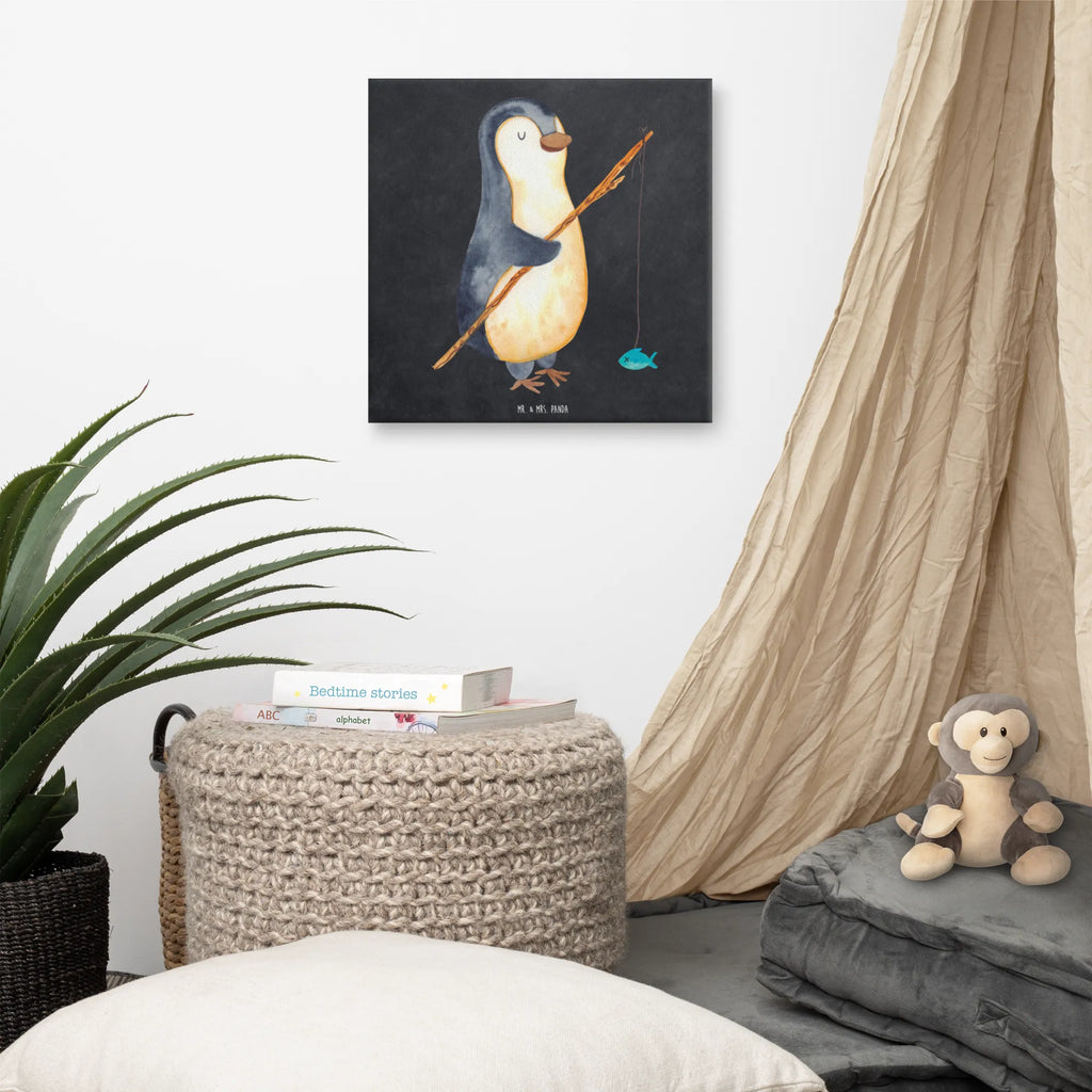 Canvas picture Penguin angler Kunstdruck, Leinwand, Pinguin, Angler, Tagesplan, Freundinnen, Wochenende, Motivation, Neustart, Hobby, Angeln, Tagträume, Geschenkidee, Planer, Plan, Pinguine, Urlaub, Geschenk