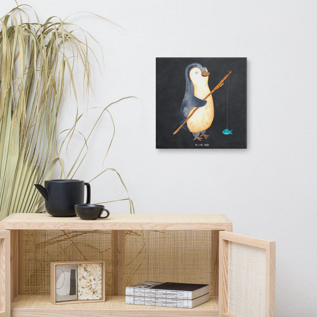 Canvas picture Penguin angler Kunstdruck, Leinwand, Pinguin, Angler, Tagesplan, Freundinnen, Wochenende, Motivation, Neustart, Hobby, Angeln, Tagträume, Geschenkidee, Planer, Plan, Pinguine, Urlaub, Geschenk