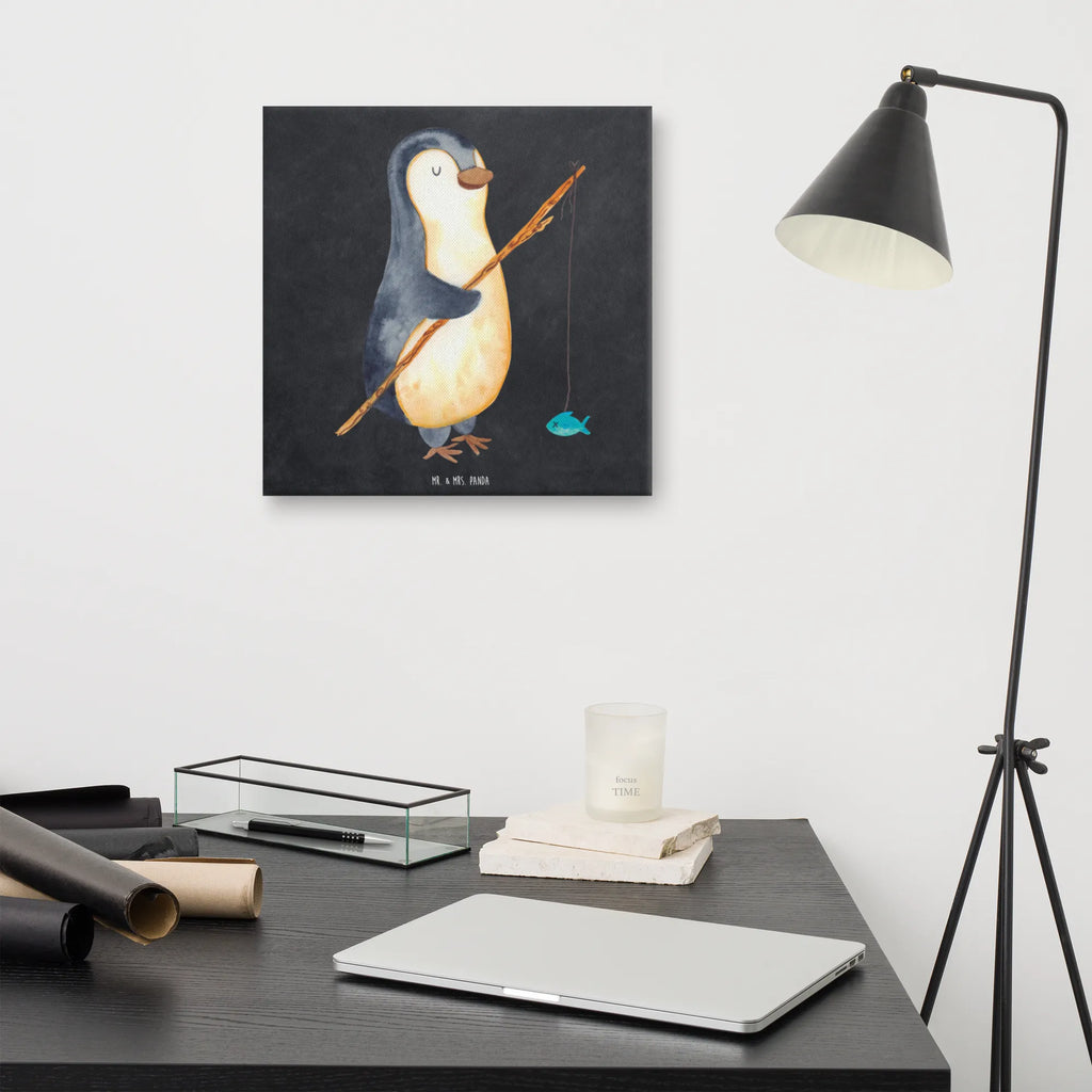 Canvas picture Penguin angler Kunstdruck, Leinwand, Pinguin, Angler, Tagesplan, Freundinnen, Wochenende, Motivation, Neustart, Hobby, Angeln, Tagträume, Geschenkidee, Planer, Plan, Pinguine, Urlaub, Geschenk