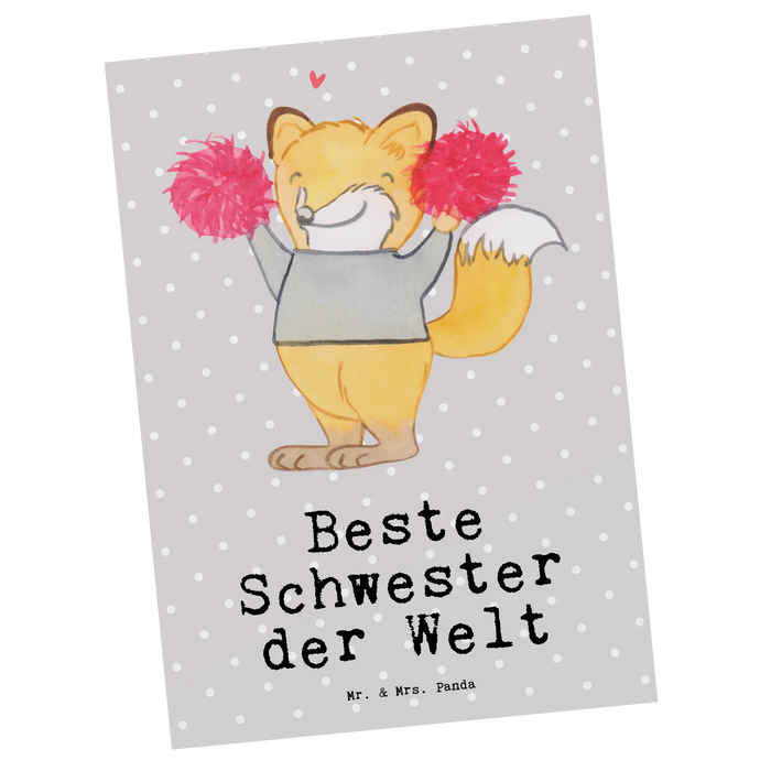 Postcard Fox best sister in the world