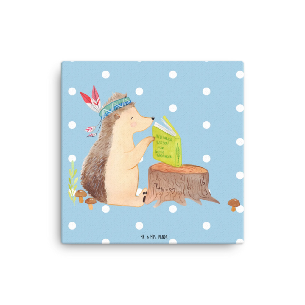 Canvas picture Hedgehog feather headdress Bild, Wanddeko, Kunstdruck, Leinwand, Waldtiere, Tiere, Igel, Abenteuer, Camping, Indianer, Lagerfeuer