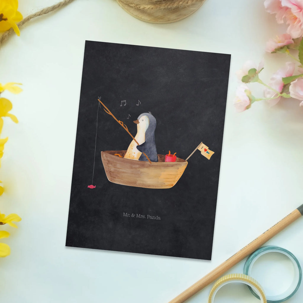 Postkarte Pinguin Angelboot Ansichtskarten, Fotokarte, Designkarte, spruchkarte, bildkarte, Kunstkarten, Grußkarte, Motivkarte, Postkarten, einzelkarte, Ansichtskarte, kunstkarte, Postkarte, Pinguin, Angelboot, Neustart, Lebenslust, Geschenkidee Liebeskummer, Motivation, Pinguine, Angeln, Genießen, Trennung, Scheidung, Neuanfang, Boot, Leben