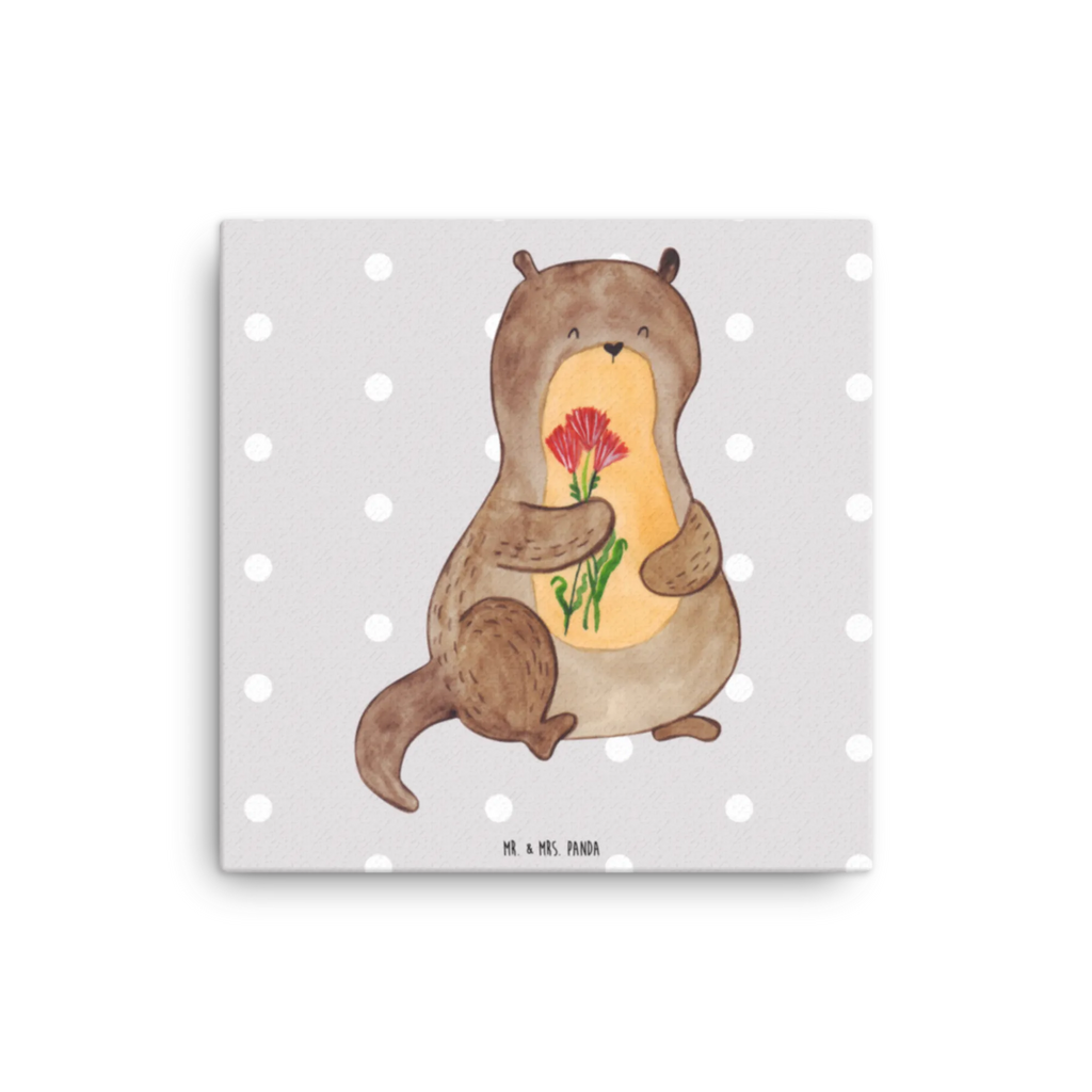 Canvas picture otter Bunch of flowers Leinwand, Kunstdruck, Otter, Seeotter, Fischotter, Otter Seeotter See Otter