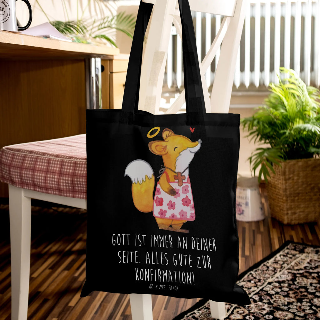 Tote bag Fox Confirmation girl cotton bag, bag, cloth bag, jute bag, shopper, shopping bag, shoulder bag, Carrier bag, pouch, Confirmation, communion, youth consecration, confirmation gift, Believer, Happy Birthday, God, Confirmation Gift
