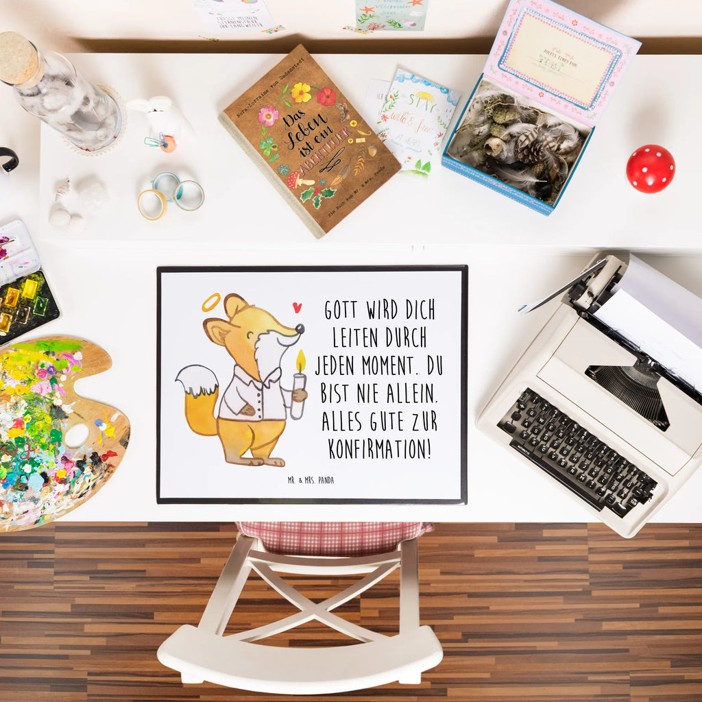 Desk pad Fox confirmation underlay, children, girl, office, Desk pad, desk, Confirmation, communion, youth consecration, confirmation gift, God, Believer, Happy Birthday, Confirmation Gift