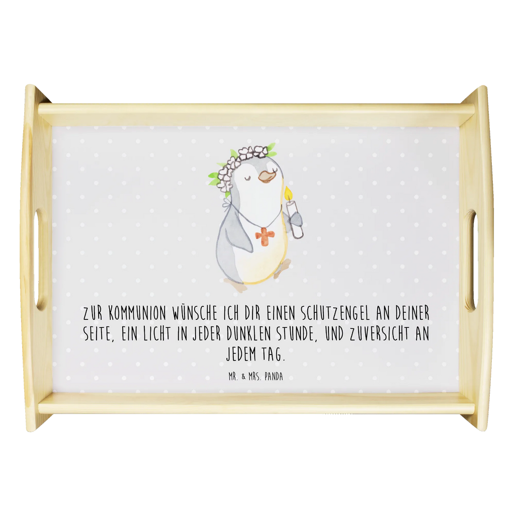 Serviertablett Pinguin Kommunion Mädchen Dekotablett, Küchentablett, Frühstückstablett, Tablett, Serviertablett, Holztablett, Konfirmation, Kommunion, Jugendweihe, Konfirmation Geschenk, Gott, Alles Gute, Gläubig
