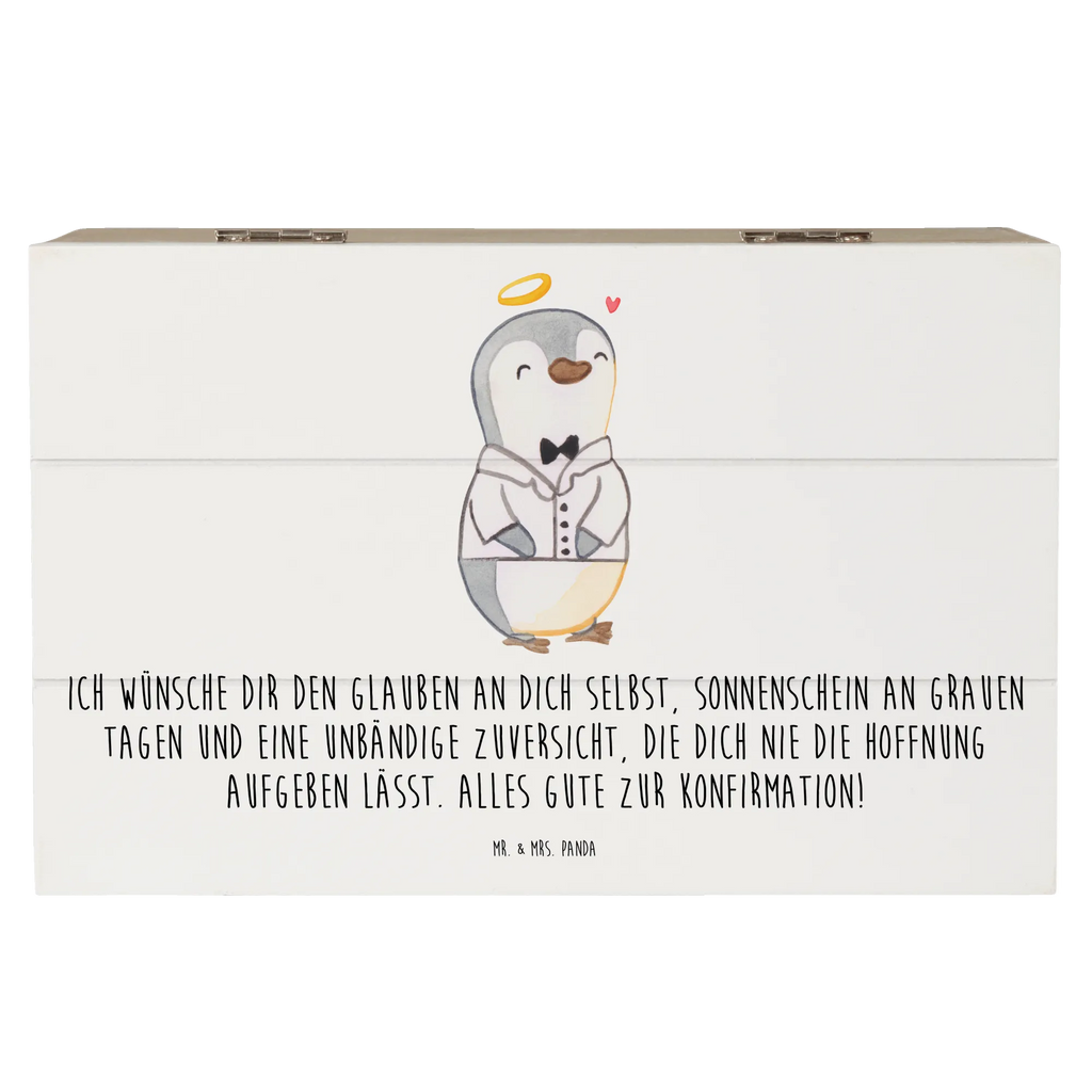 Holzkiste Pinguin Konfirmation Hemd Schatulle, Kiste, Dekokiste, Holzkiste, XXL, Aufbewahrungsbox, Geschenkbox, Truhe, Erinnerungskiste, Geschenkdose, Schatzkiste, Erinnerungsbox, Konfirmation, Kommunion, Jugendweihe, Konfirmation Geschenk, Vertrauen, Hoffnung, Sonnenschein, Zuversicht