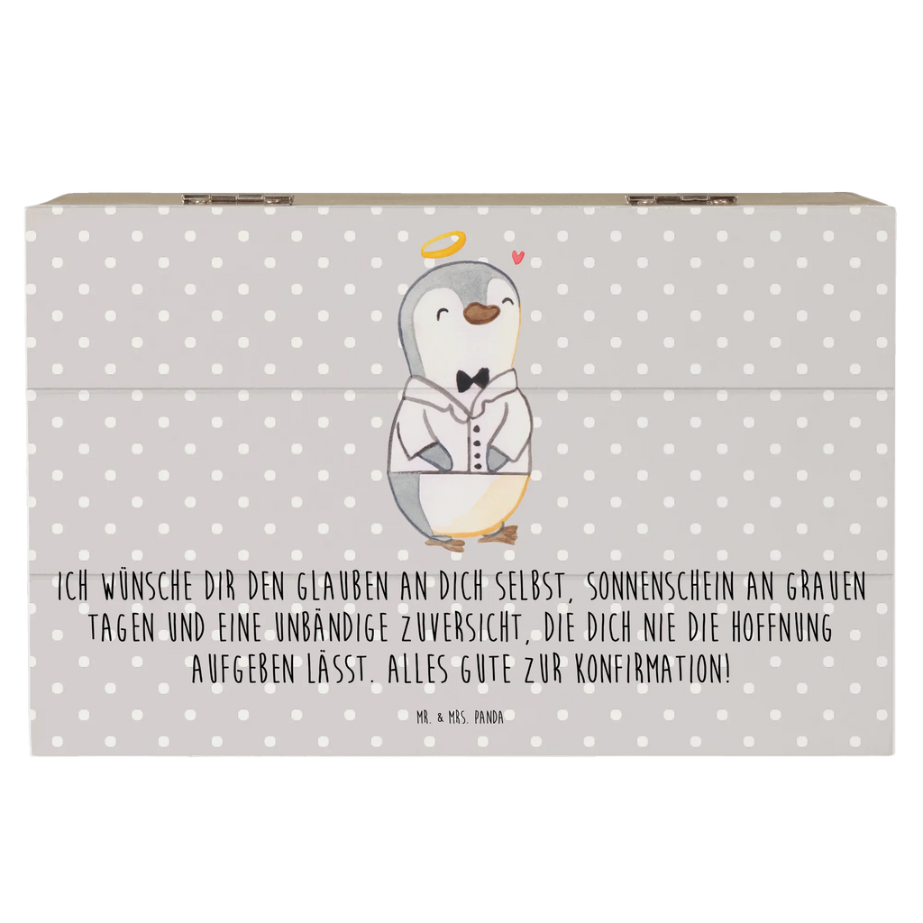 Holzkiste Pinguin Konfirmation Hemd Schatulle, Kiste, Dekokiste, Holzkiste, XXL, Aufbewahrungsbox, Geschenkbox, Truhe, Erinnerungskiste, Geschenkdose, Schatzkiste, Erinnerungsbox, Konfirmation, Kommunion, Jugendweihe, Konfirmation Geschenk, Vertrauen, Hoffnung, Sonnenschein, Zuversicht