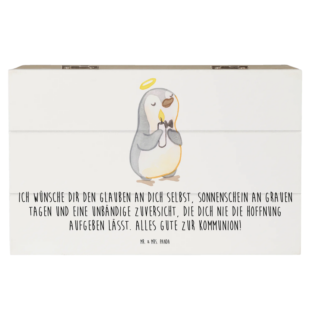Holzkiste Pinguin Kommunion Truhe, Dekokiste, Schatulle, Geschenkdose, Geschenkbox, XXL, Kiste, Erinnerungskiste, Holzkiste, Erinnerungsbox, Schatzkiste, Aufbewahrungsbox, Konfirmation, Kommunion, Jugendweihe, Konfirmation Geschenk, Kommunion Dankeschön, Sonnenschein, Kommunion Geschenk, Glauben