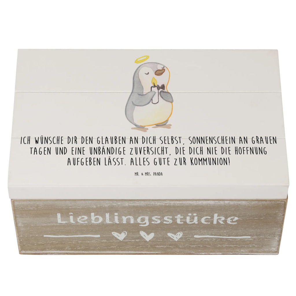 Holzkiste Pinguin Kommunion Truhe, Dekokiste, Schatulle, Geschenkdose, Geschenkbox, XXL, Kiste, Erinnerungskiste, Holzkiste, Erinnerungsbox, Schatzkiste, Aufbewahrungsbox, Konfirmation, Kommunion, Jugendweihe, Konfirmation Geschenk, Kommunion Dankeschön, Sonnenschein, Kommunion Geschenk, Glauben