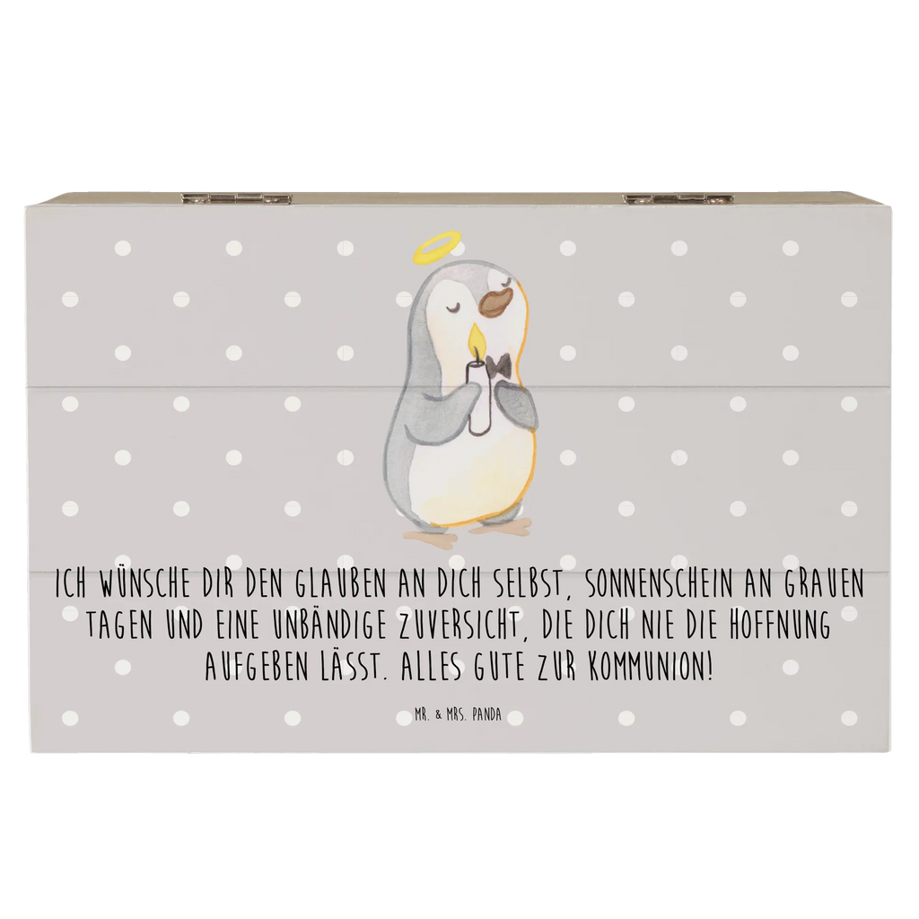 Holzkiste Pinguin Kommunion Truhe, Dekokiste, Schatulle, Geschenkdose, Geschenkbox, XXL, Kiste, Erinnerungskiste, Holzkiste, Erinnerungsbox, Schatzkiste, Aufbewahrungsbox, Konfirmation, Kommunion, Jugendweihe, Konfirmation Geschenk, Kommunion Dankeschön, Sonnenschein, Kommunion Geschenk, Glauben