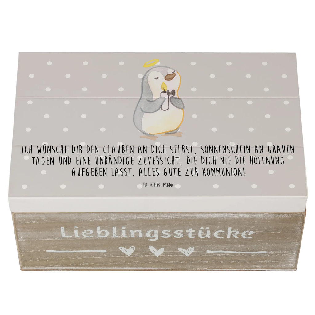 Holzkiste Pinguin Kommunion Truhe, Dekokiste, Schatulle, Geschenkdose, Geschenkbox, XXL, Kiste, Erinnerungskiste, Holzkiste, Erinnerungsbox, Schatzkiste, Aufbewahrungsbox, Konfirmation, Kommunion, Jugendweihe, Konfirmation Geschenk, Kommunion Dankeschön, Sonnenschein, Kommunion Geschenk, Glauben