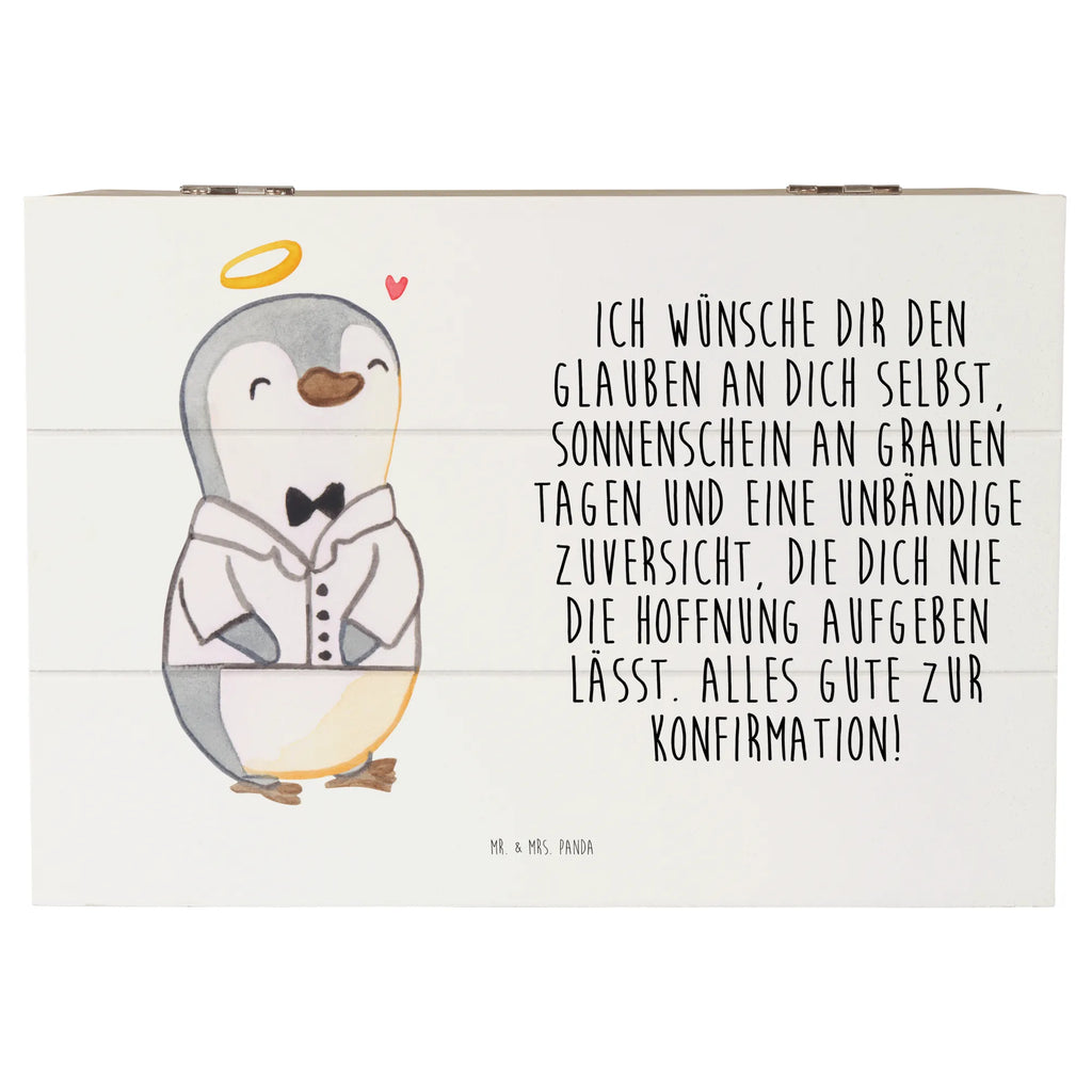 Holzkiste Pinguin Konfirmation Hemd Schatulle, Kiste, Dekokiste, Holzkiste, XXL, Aufbewahrungsbox, Geschenkbox, Truhe, Erinnerungskiste, Geschenkdose, Schatzkiste, Erinnerungsbox, Konfirmation, Kommunion, Jugendweihe, Konfirmation Geschenk, Vertrauen, Hoffnung, Sonnenschein, Zuversicht
