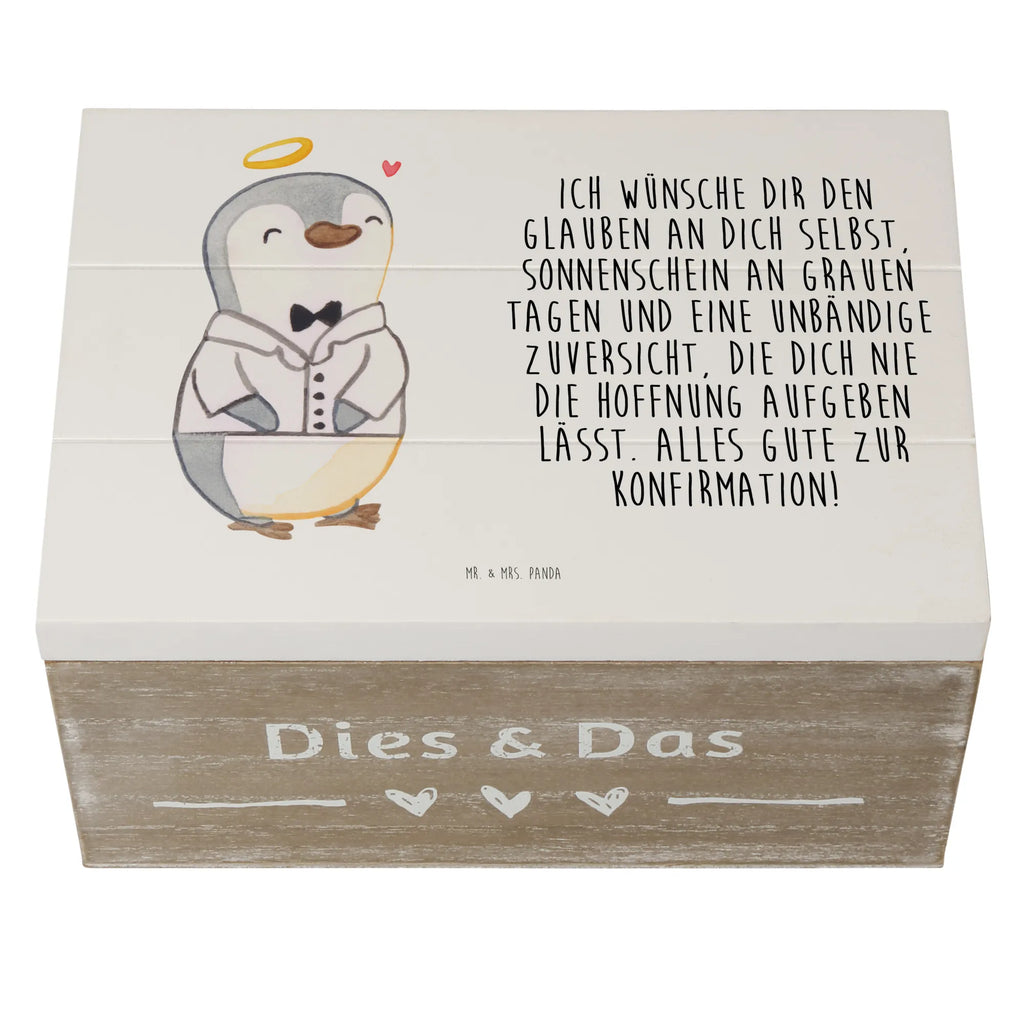 Holzkiste Pinguin Konfirmation Hemd Schatulle, Kiste, Dekokiste, Holzkiste, XXL, Aufbewahrungsbox, Geschenkbox, Truhe, Erinnerungskiste, Geschenkdose, Schatzkiste, Erinnerungsbox, Konfirmation, Kommunion, Jugendweihe, Konfirmation Geschenk, Vertrauen, Hoffnung, Sonnenschein, Zuversicht