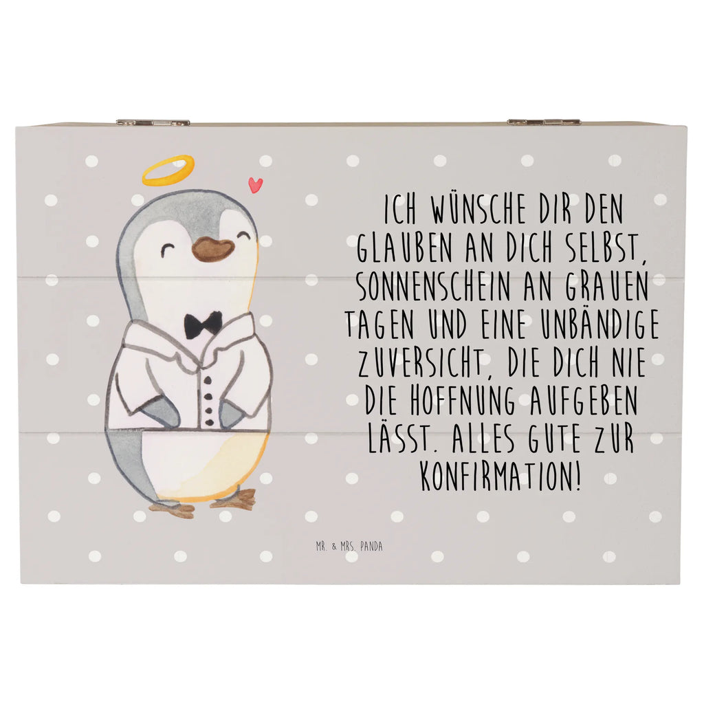 Holzkiste Pinguin Konfirmation Hemd Schatulle, Kiste, Dekokiste, Holzkiste, XXL, Aufbewahrungsbox, Geschenkbox, Truhe, Erinnerungskiste, Geschenkdose, Schatzkiste, Erinnerungsbox, Konfirmation, Kommunion, Jugendweihe, Konfirmation Geschenk, Vertrauen, Hoffnung, Sonnenschein, Zuversicht
