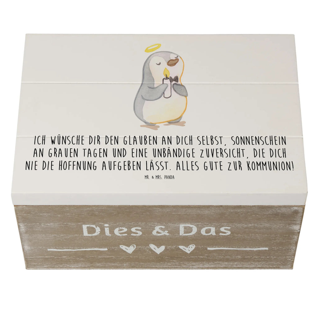 Holzkiste Pinguin Kommunion Truhe, Dekokiste, Schatulle, Geschenkdose, Geschenkbox, XXL, Kiste, Erinnerungskiste, Holzkiste, Erinnerungsbox, Schatzkiste, Aufbewahrungsbox, Konfirmation, Kommunion, Jugendweihe, Konfirmation Geschenk, Kommunion Dankeschön, Sonnenschein, Kommunion Geschenk, Glauben