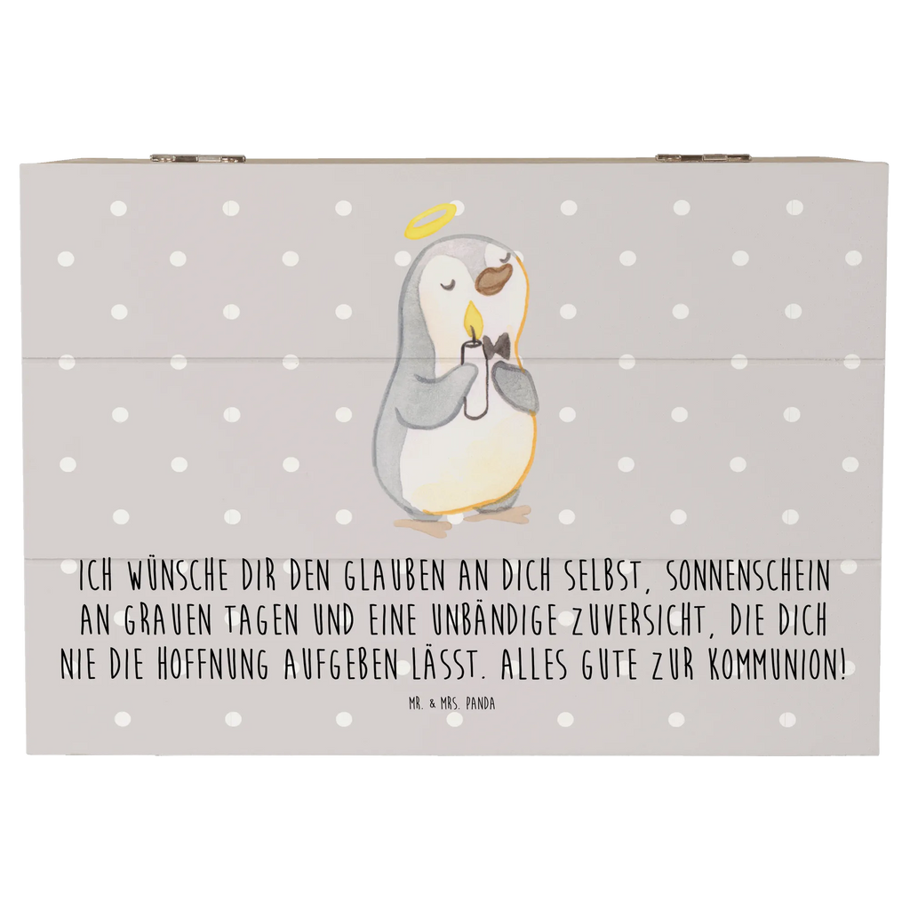 Holzkiste Pinguin Kommunion Truhe, Dekokiste, Schatulle, Geschenkdose, Geschenkbox, XXL, Kiste, Erinnerungskiste, Holzkiste, Erinnerungsbox, Schatzkiste, Aufbewahrungsbox, Konfirmation, Kommunion, Jugendweihe, Konfirmation Geschenk, Kommunion Dankeschön, Sonnenschein, Kommunion Geschenk, Glauben