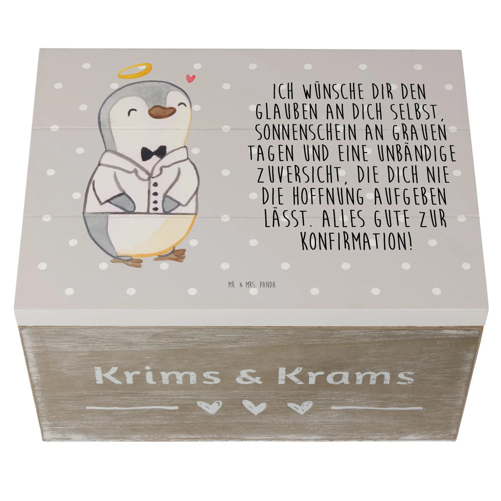 Holzkiste Pinguin Konfirmation Hemd Schatulle, Kiste, Dekokiste, Holzkiste, XXL, Aufbewahrungsbox, Geschenkbox, Truhe, Erinnerungskiste, Geschenkdose, Schatzkiste, Erinnerungsbox, Konfirmation, Kommunion, Jugendweihe, Konfirmation Geschenk, Vertrauen, Hoffnung, Sonnenschein, Zuversicht