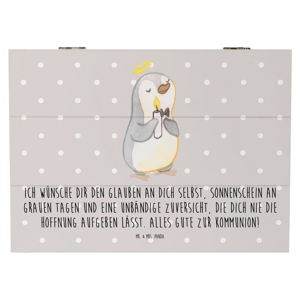 Holzkiste Pinguin Kommunion Truhe, Dekokiste, Schatulle, Geschenkdose, Geschenkbox, XXL, Kiste, Erinnerungskiste, Holzkiste, Erinnerungsbox, Schatzkiste, Aufbewahrungsbox, Konfirmation, Kommunion, Jugendweihe, Konfirmation Geschenk, Kommunion Dankeschön, Sonnenschein, Kommunion Geschenk, Glauben