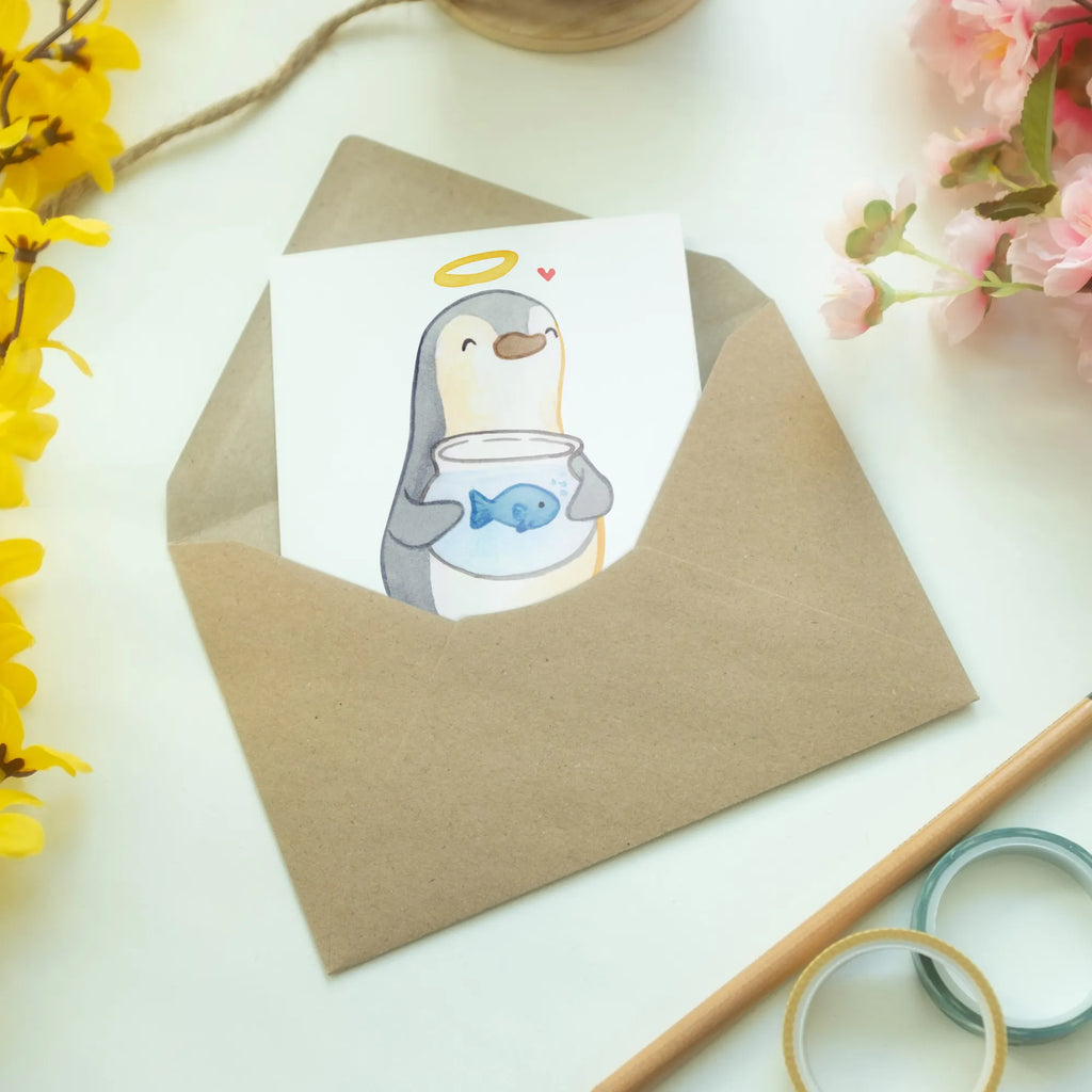 Personalised greetings card penguin Fish Confirmation, communion, youth consecration, confirmation gift, fish, confidence, fish decoration, trust