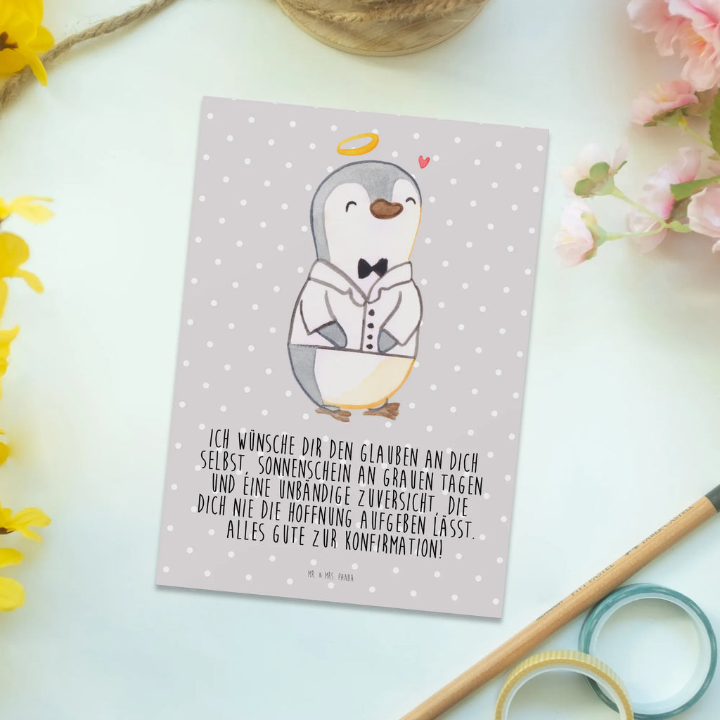 Postcard penguin Confirmation shirt Postkarten, Motivkarte, Postkarte, spruchkarte, Grußkarte, Kunstkarten, Ansichtskarten, bildkarte, einzelkarte, Fotokarte, Designkarte, Ansichtskarte, kunstkarte, Kommunion, Konfirmation, Jugendweihe, Konfirmation Geschenk, Vertrauen, Zuversicht, Sonnenschein, Hoffnung