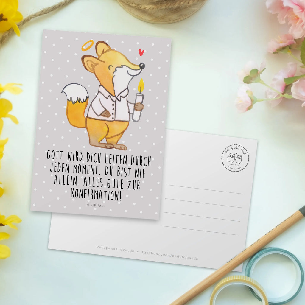 Postcard Fox confirmation card, invitation, letter, paper, Postcard, postcards, gift card, gift, invitation card, Confirmation, communion, youth consecration, confirmation gift, Believer, Happy Birthday, God, Confirmation Gift